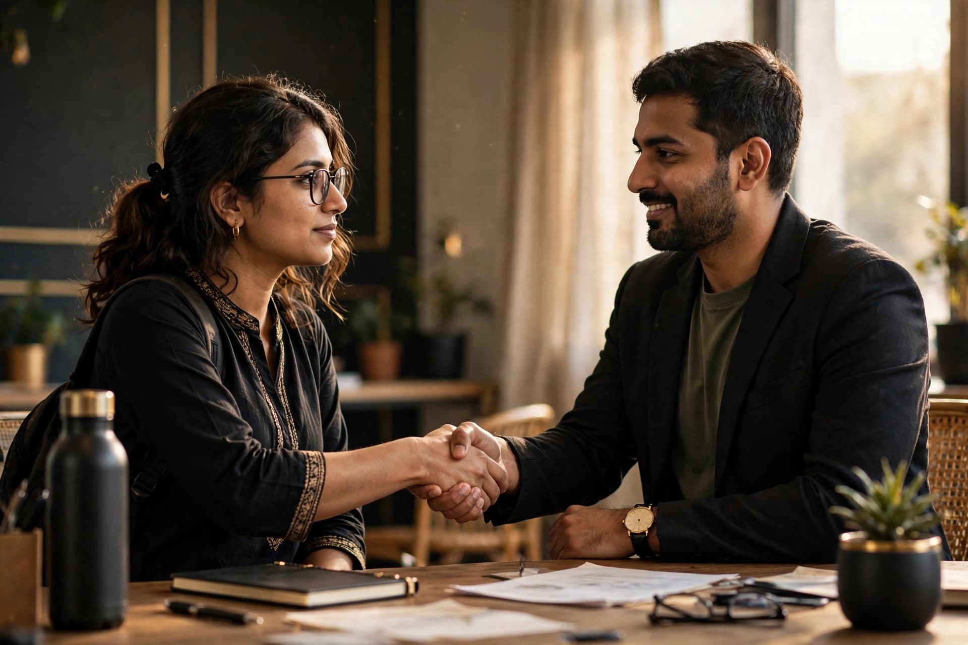 Counsellor giving honest advice to a client